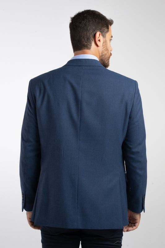 Paletó 2 Botões Cambridge Mini Xadrez - Azul.