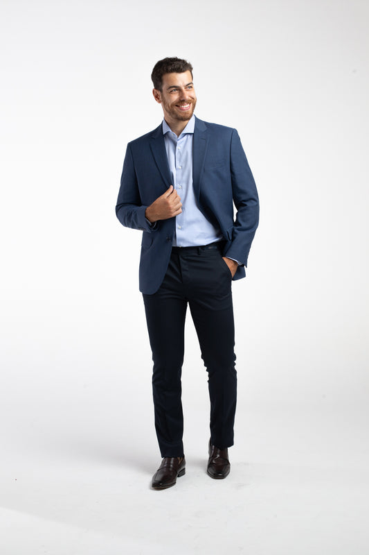 Paletó 2 Botões Cambridge Mini Xadrez - Azul.