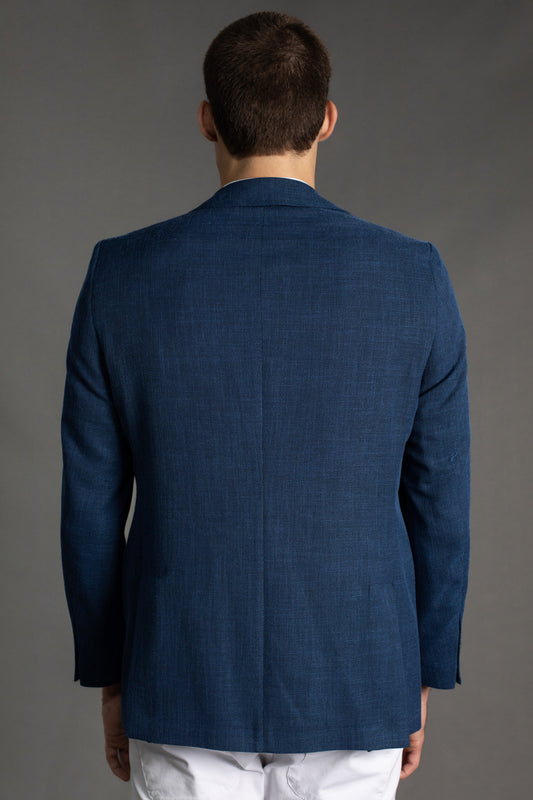 Paletó Meio Forro Slim Fant Bolso Embutido - Azul.