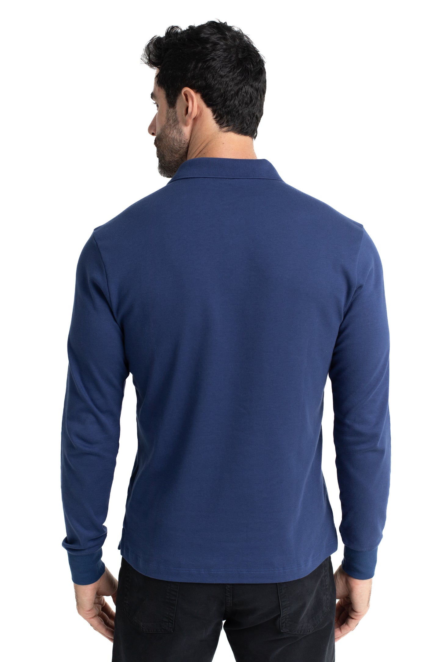 Polo Manga Longa Suedine - Royal