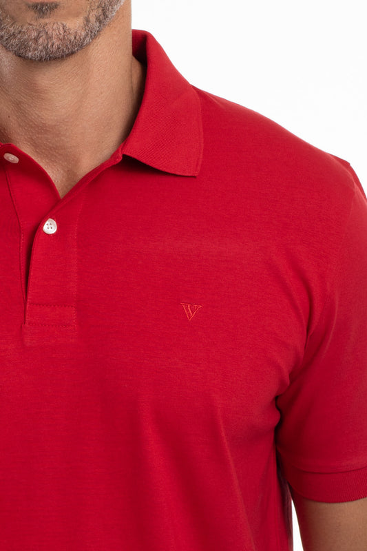 Polo Manga Curta Importada - Vermelho