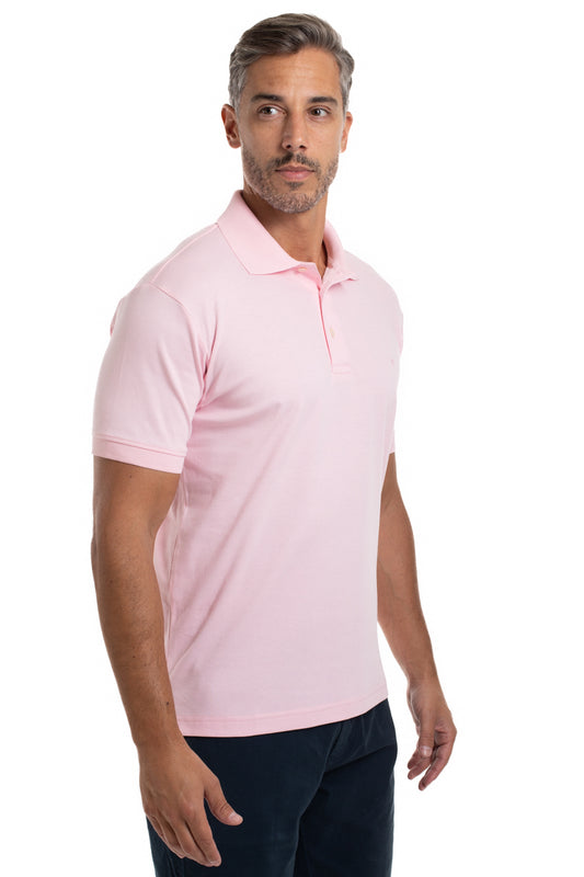 Polo Lisa Algodão Peruano - Rosa Claro
