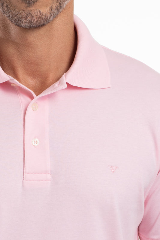 Polo Lisa Algodão Peruano - Rosa Claro