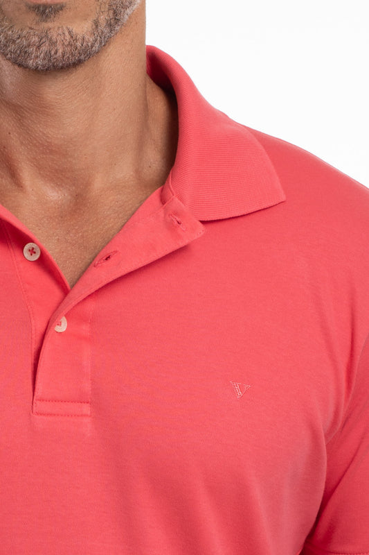 Polo Lisa Algodão Peruano - Melancia