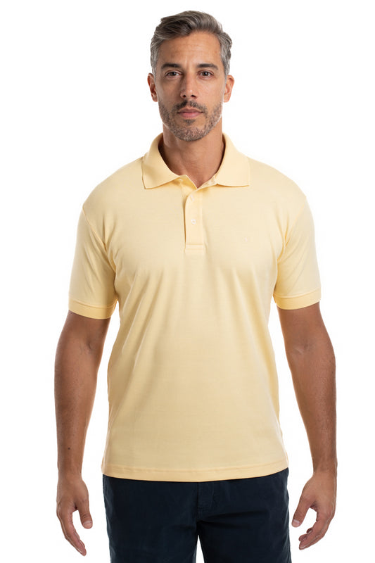 Polo Lisa Algodão Peruano - Amarelo Claro
