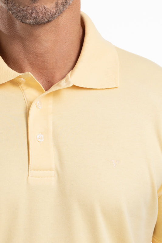 Polo Lisa Algodão Peruano - Amarelo Claro