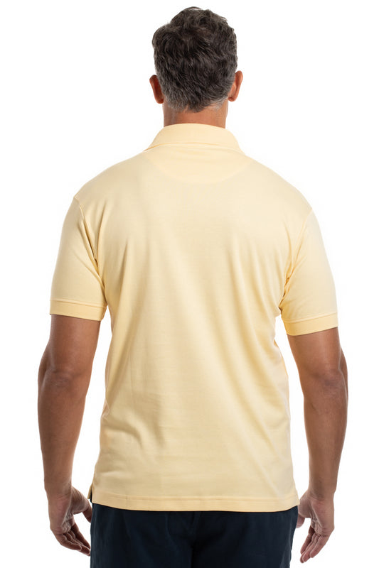 Polo Lisa Algodão Peruano - Amarelo Claro