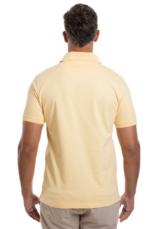Polo Manga Curta Piquet Importada - Amarelo Claro