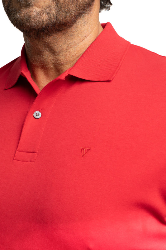 Polo Slim Pima Interlock - Vermelho