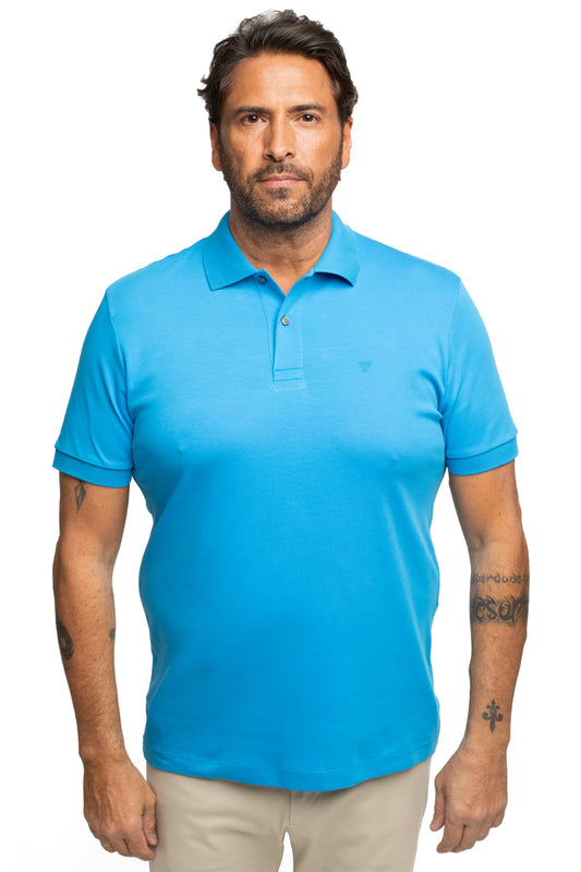 Polo Slim Pima Interlock - Turquesa