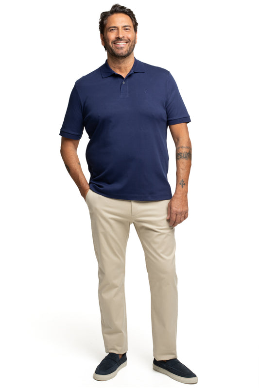 Polo Slim Pima Interlock - Azul Escuro