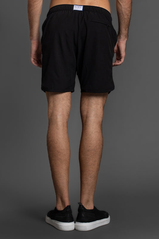 Shorts Liso Retro Com Vies - Preto