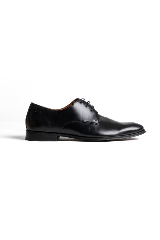 Sapato Social Amarrar Sola Couro - Preto