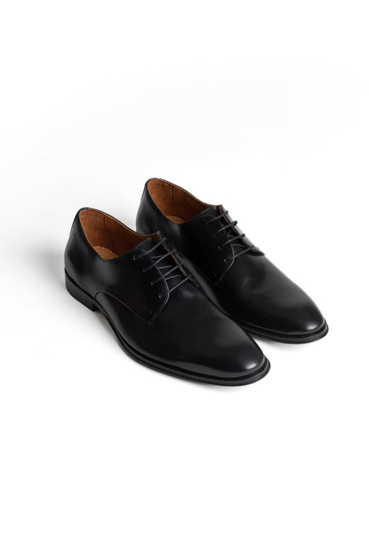Sapato Social Amarrar Sola Couro - Preto
