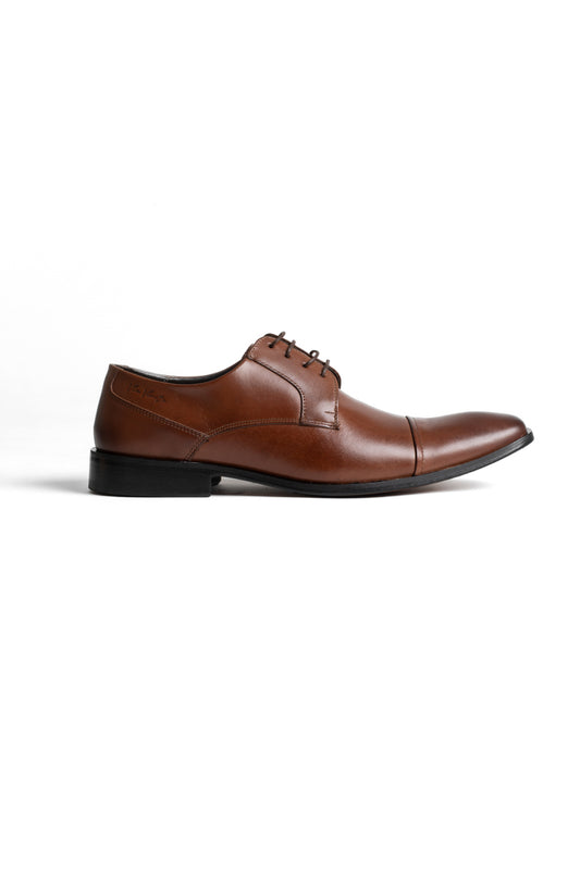 Sapato Social De Amarrar Sola Couro - Whisky