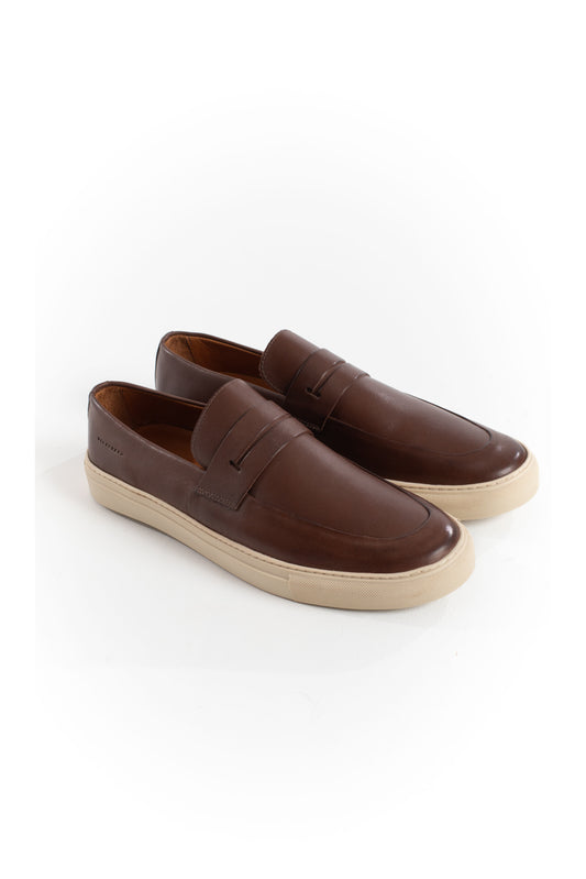 Mocassim Gravata Milão De Couro - Pinhao