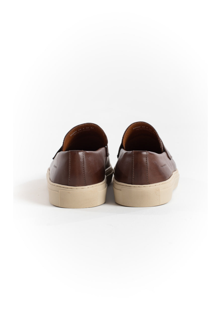 Mocassim Gravata Milão De Couro - Pinhao
