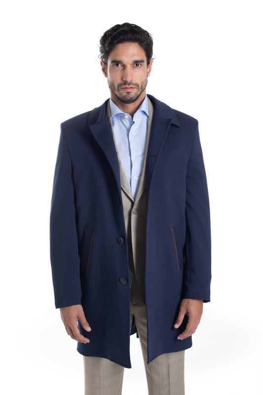 Car Coat Liso Classic - Marinho