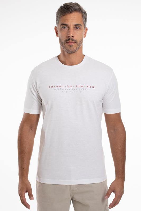 Camiseta Gola Careca Carmel By The Sea - Branco