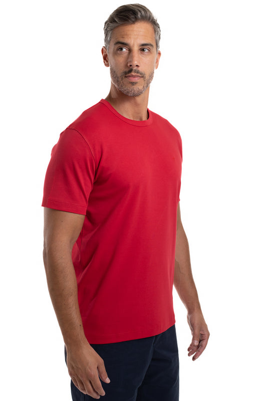 Camiseta Pima Interlock Gola Careca - Vermelho Claro