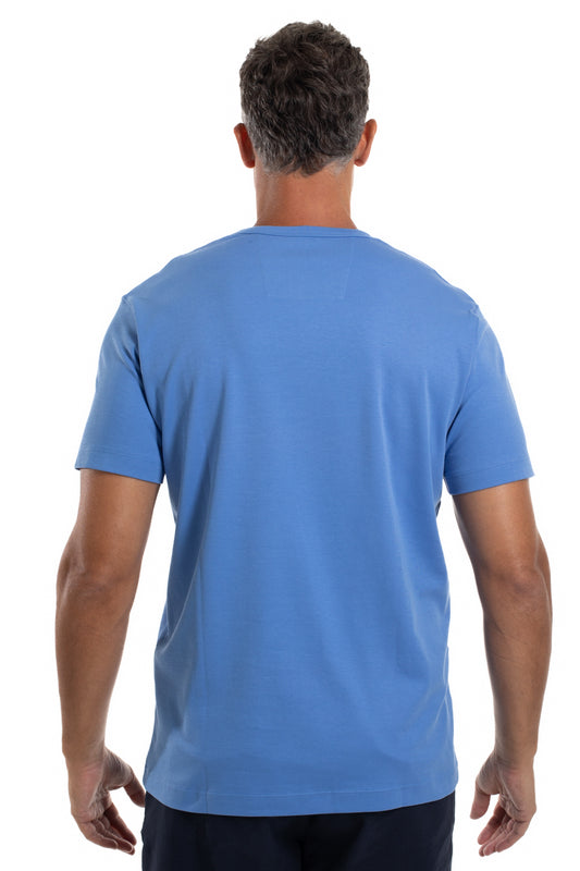 Camiseta Pima Interlock Gola Careca - Azul Medio