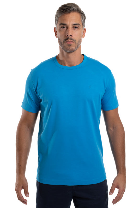 Camiseta Pima Interlock Gola Careca - Turquesa