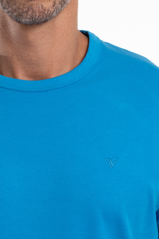 Camiseta Pima Interlock Gola Careca - Turquesa