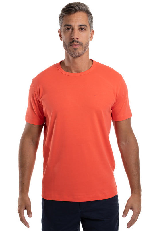 Camiseta Pima Interlock Gola Careca - Coral