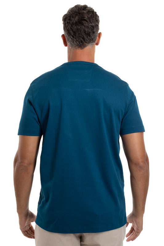 Camiseta Pima Interlock Gola Careca - Azul Cobalto