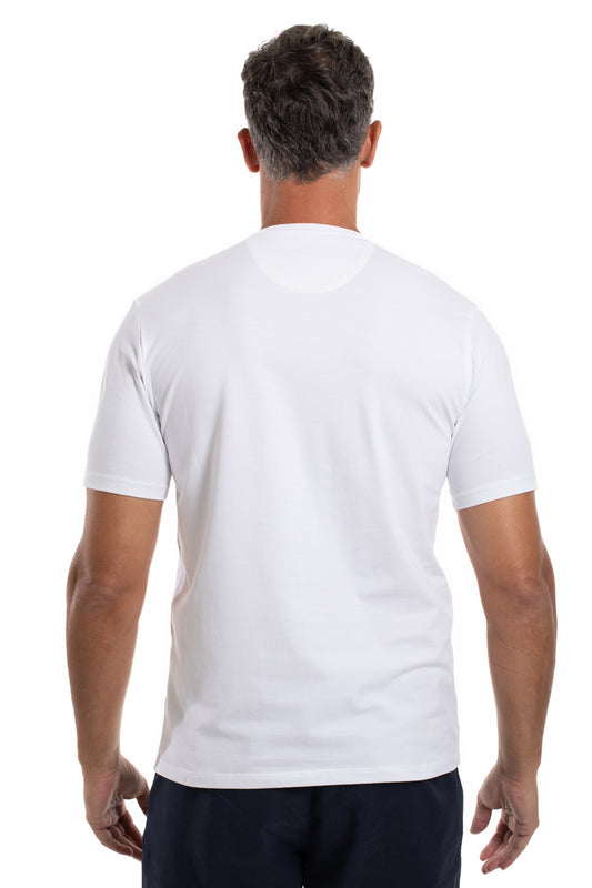 Camiseta Gola Careca Manga Curta Strech Lisa - Branco