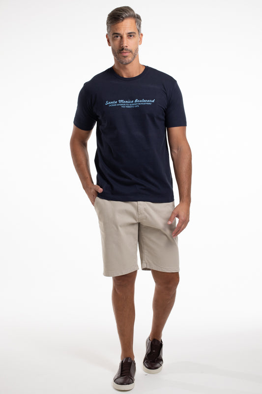 Camiseta Gola Careca Santa Monica Boulevard - Marinho