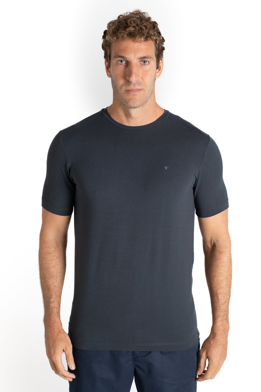 Camiseta Pima Careca Lisa - Chumbo