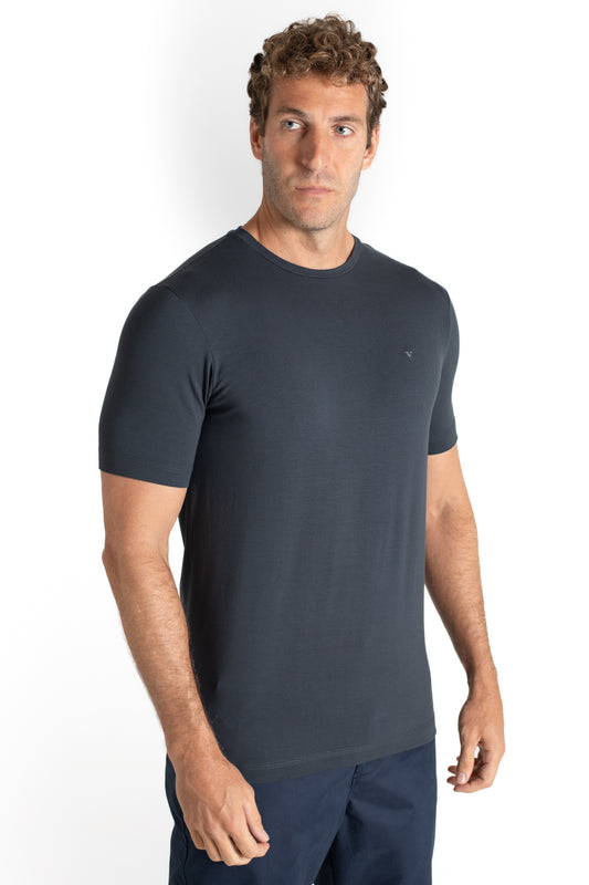 Camiseta Pima Careca Lisa - Chumbo