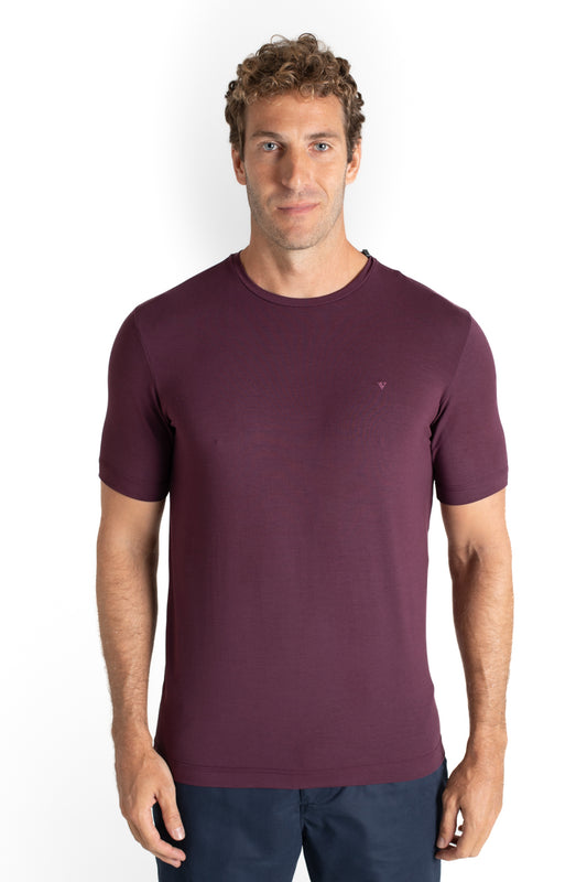 Camiseta Pima Careca Lisa - Bordo