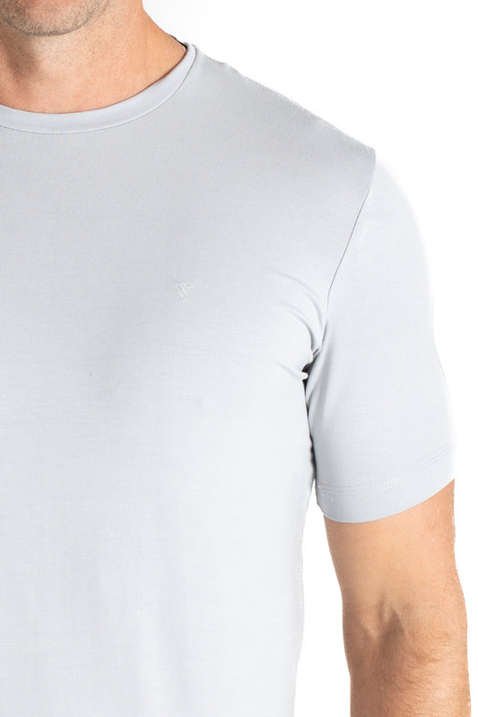 Camiseta Pima Careca Lisa - Cinza Claro