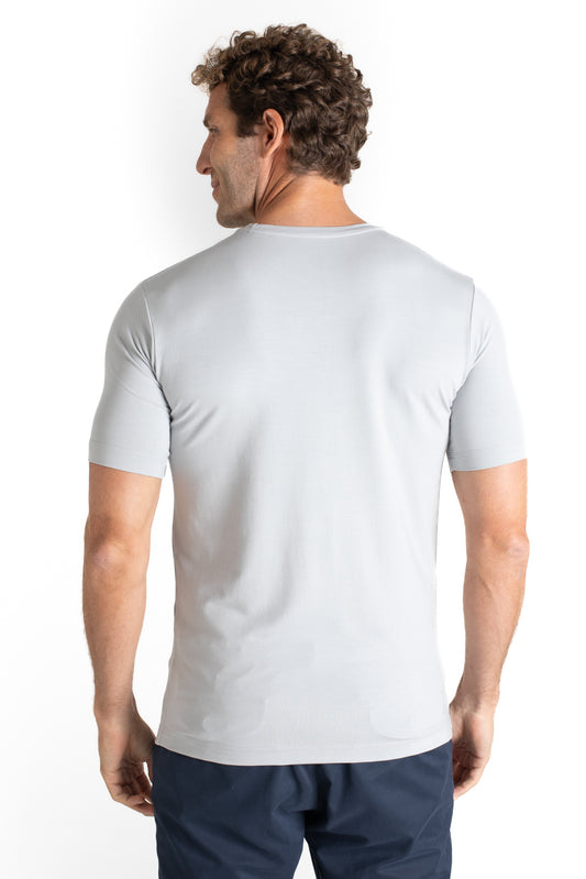 Camiseta Pima Careca Lisa - Cinza Claro