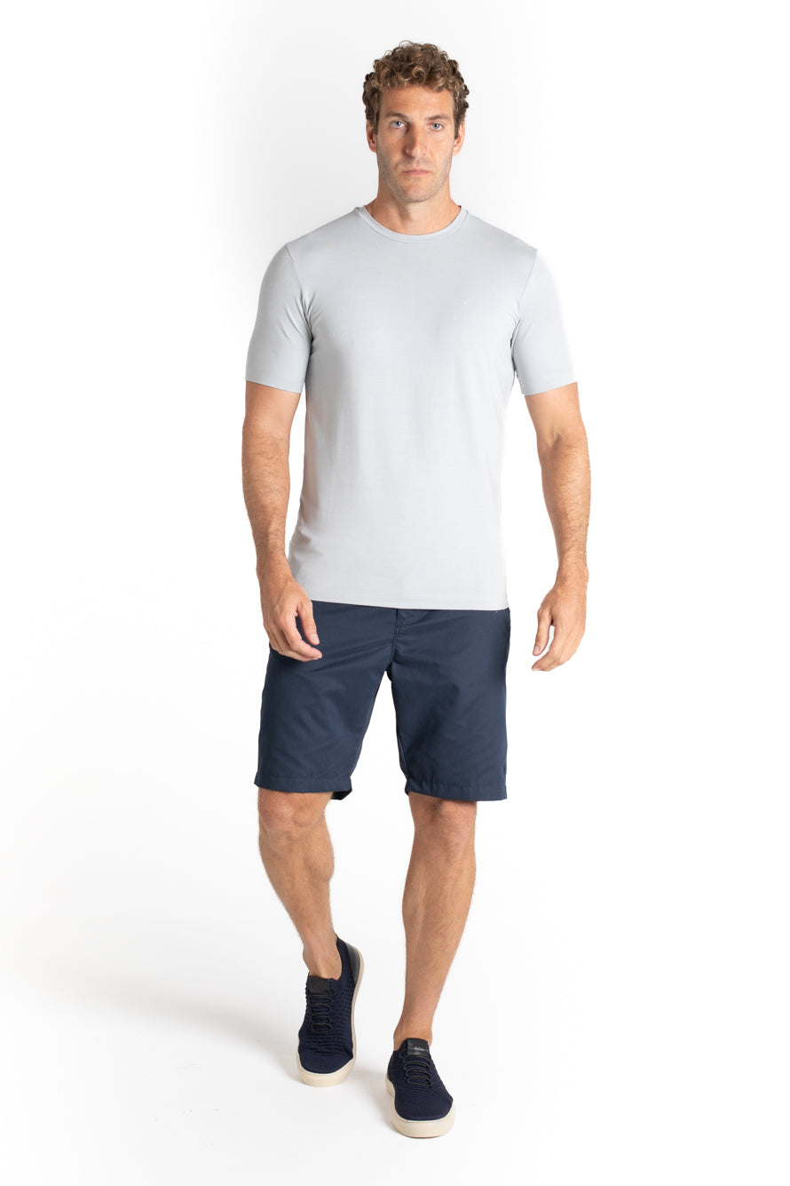 Camiseta Pima Careca Lisa - Cinza Claro