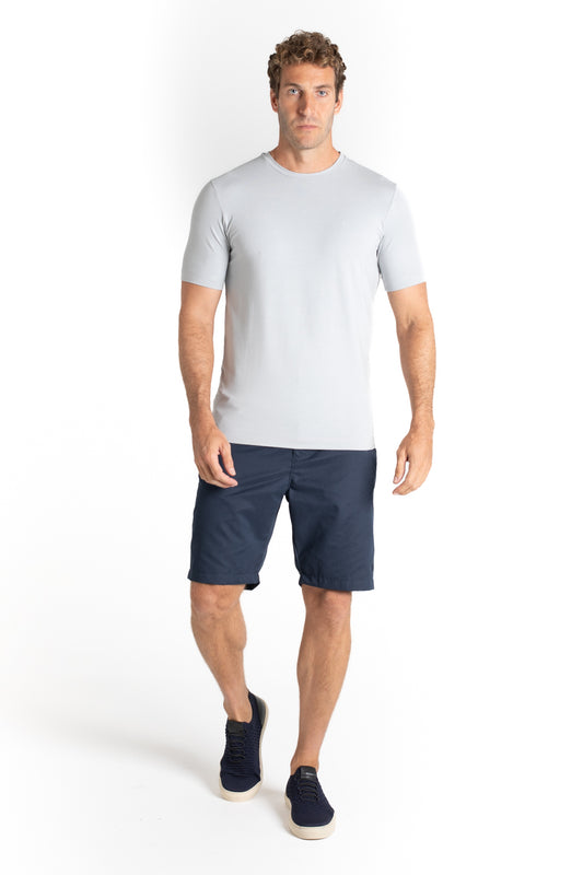Camiseta Pima Careca Lisa - Cinza Claro