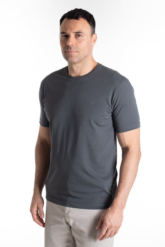 Camiseta Manga Curta Algodão Soft - Cinza Escuro