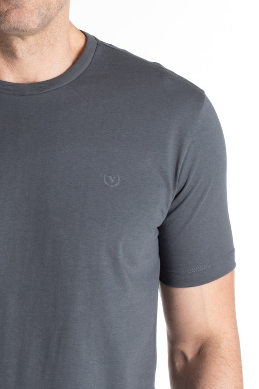 Camiseta Manga Curta Algodão Soft - Cinza Escuro