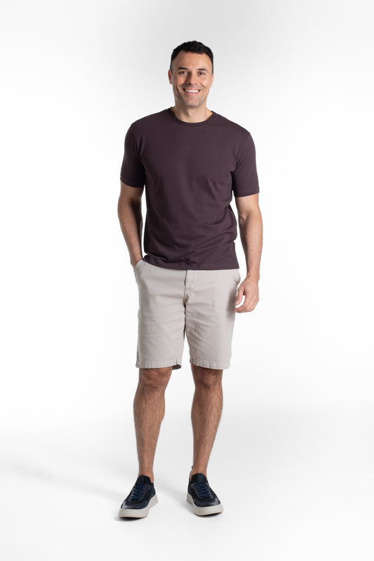 Camiseta Manga Curta Algodão Soft - Marrom Escuro