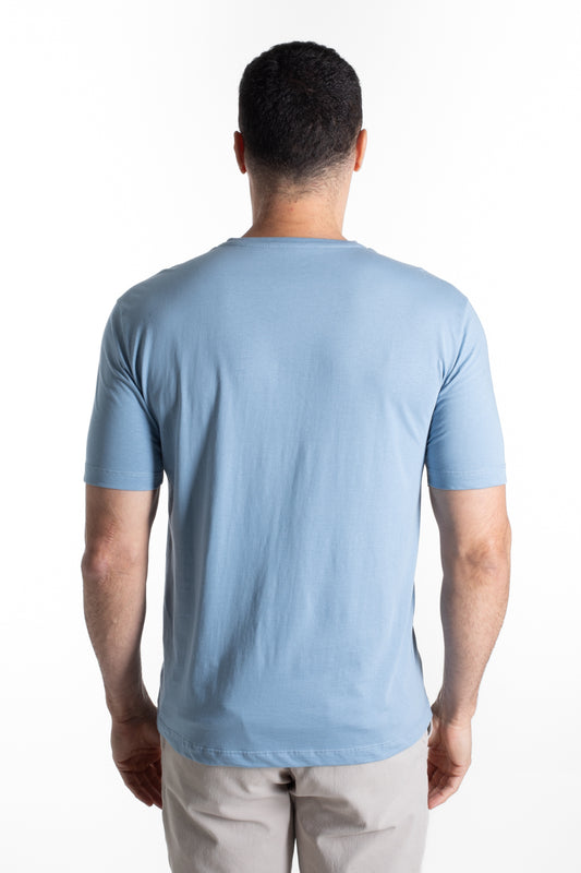 Camiseta Manga Curta Algodão Soft - Azul Claro