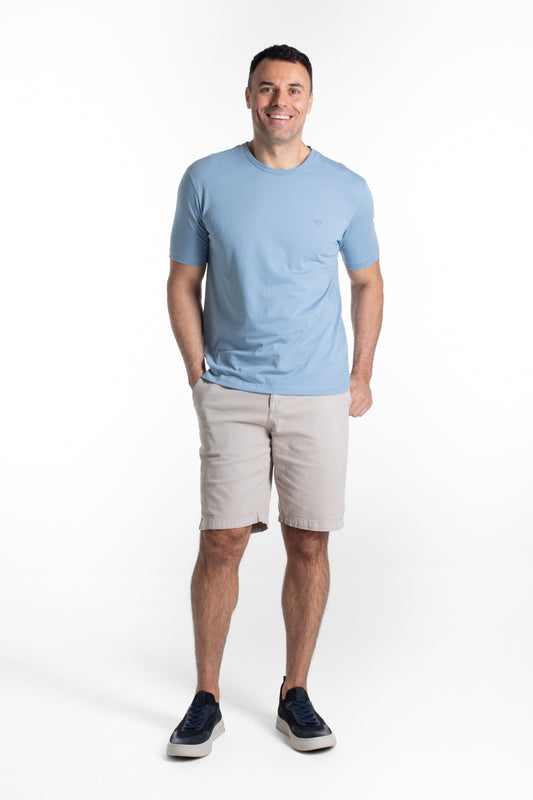 Camiseta Manga Curta Algodão Soft - Azul Claro