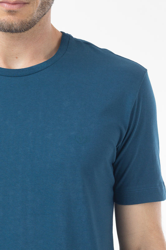 Camiseta Manga Curta Algodão Soft - Petroleo