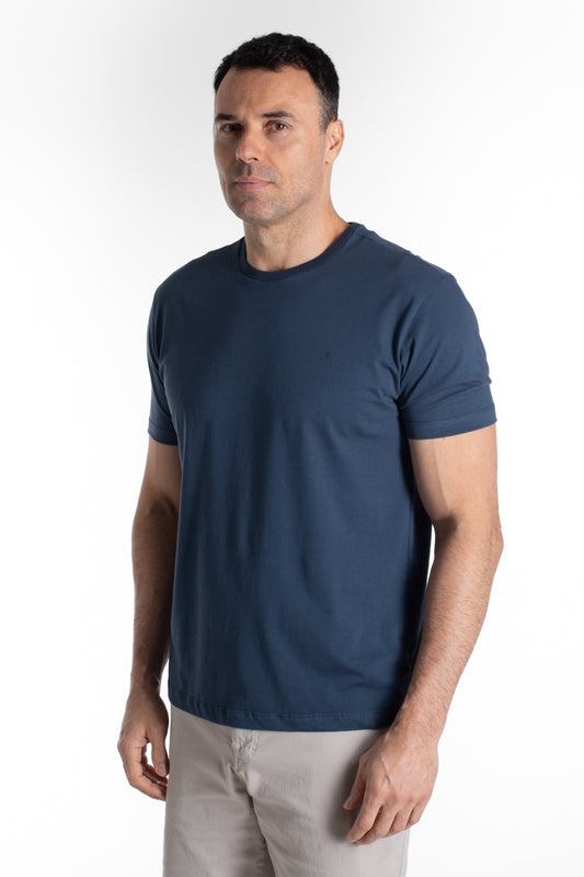 Camiseta Manga Curta Algodão Soft - Azul Cobalto