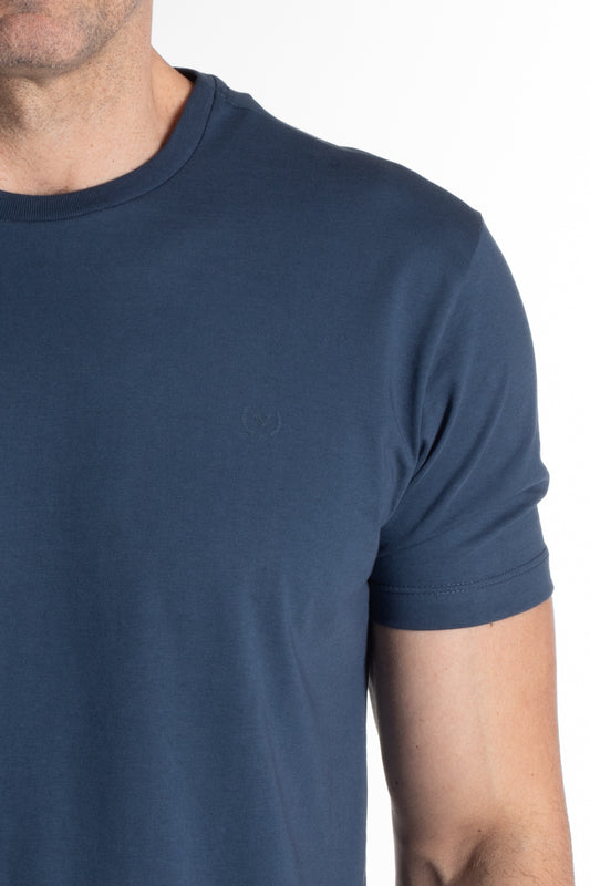 Camiseta Manga Curta Algodão Soft - Azul Cobalto
