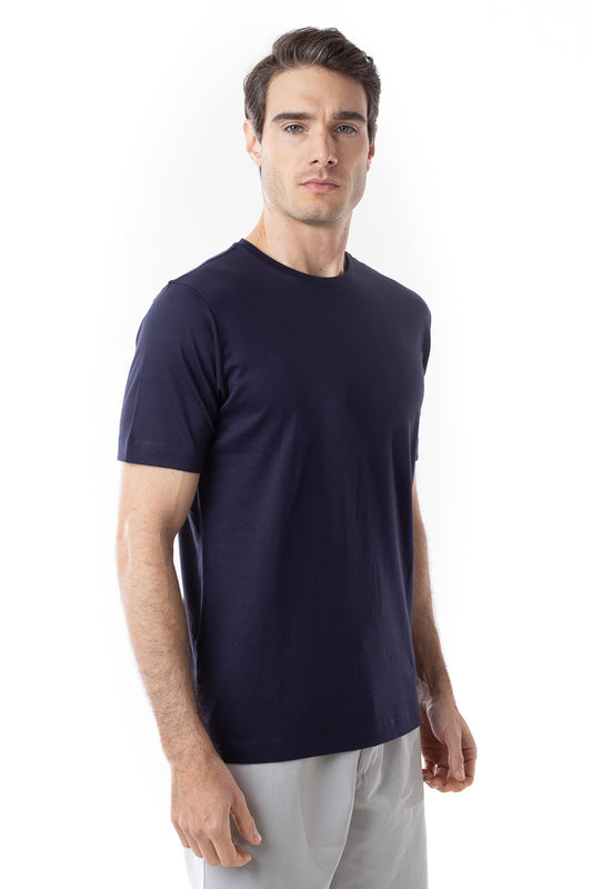 Camisa Manga Curta Gola Careca Lisa New Cotton - Dark