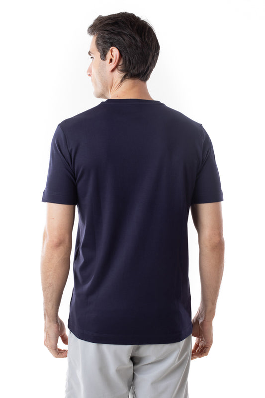 Camisa Manga Curta Gola Careca Lisa New Cotton - Dark