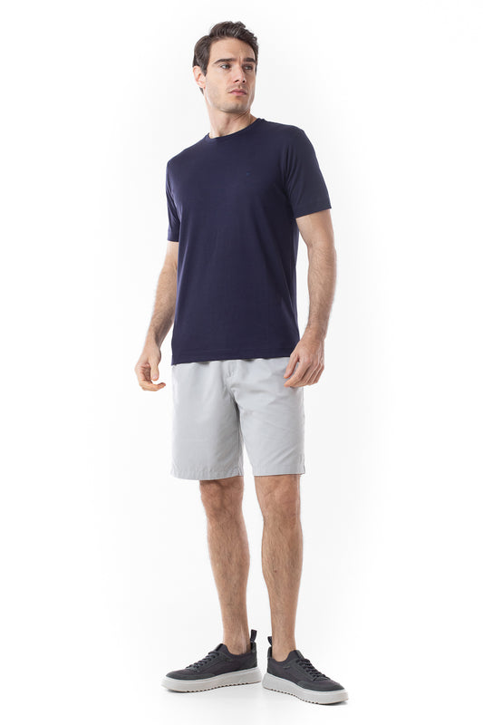 Camisa Manga Curta Gola Careca Lisa New Cotton - Dark