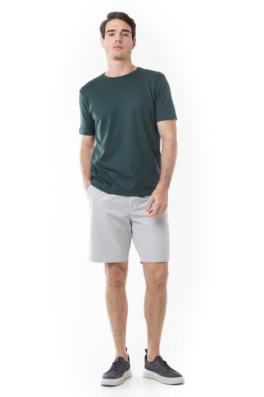 Camisa Manga Curta Gola Careca Lisa New Cotton - Verde Bandeira